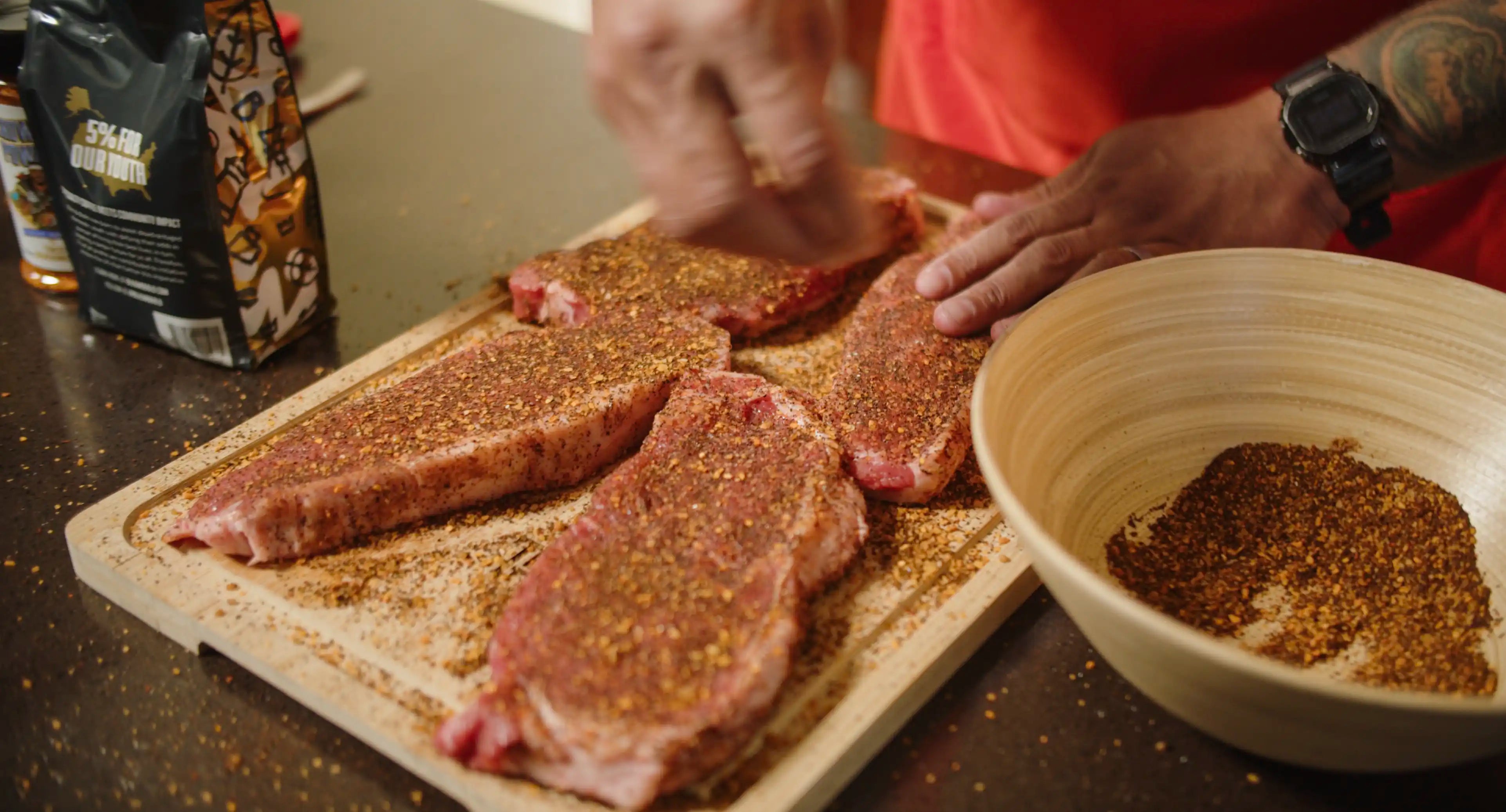 Prime Time Coffee Rubbed Steak
